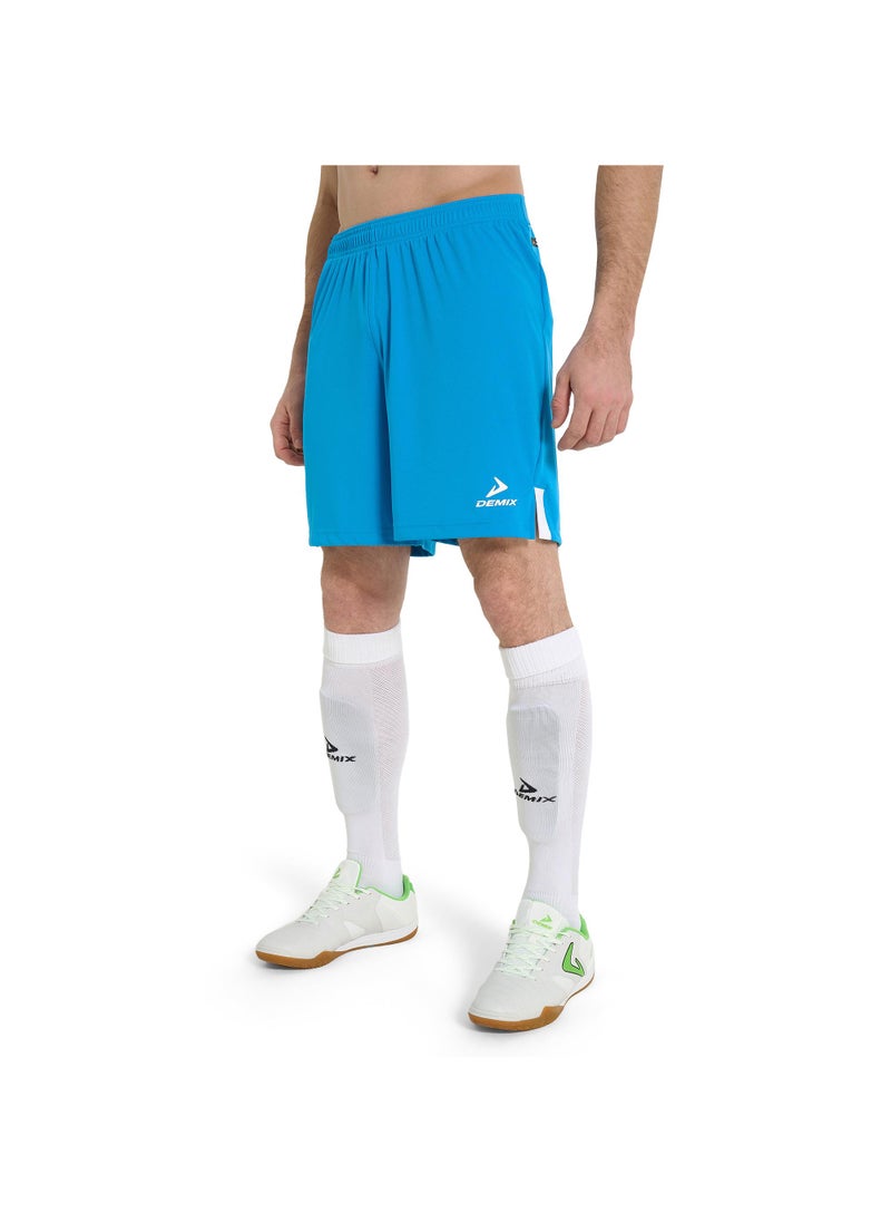 Men's Soccer Shorts Ultimate Sho Bright Blue, Demix, MOVI Wick Moisture-Wicking Technology, Adjustable Waistband, Durable and Comfortable for Football Training and Matches