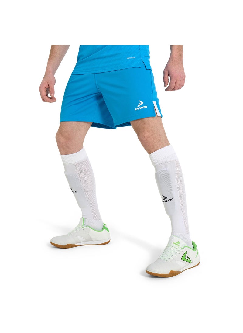 Men's Soccer Shorts Ultimate Sho Bright Blue, Demix, MOVI Wick Moisture-Wicking Technology, Adjustable Waistband, Durable and Comfortable for Football Training and Matches