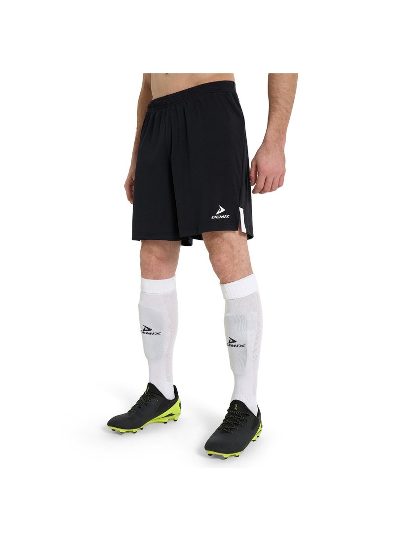 Men's Soccer Shorts Ultimate Sho Black, Demix, MOVI Wick Moisture-Wicking Technology, Adjustable Waistband, Comfortable and Durable for Football Training and Matches