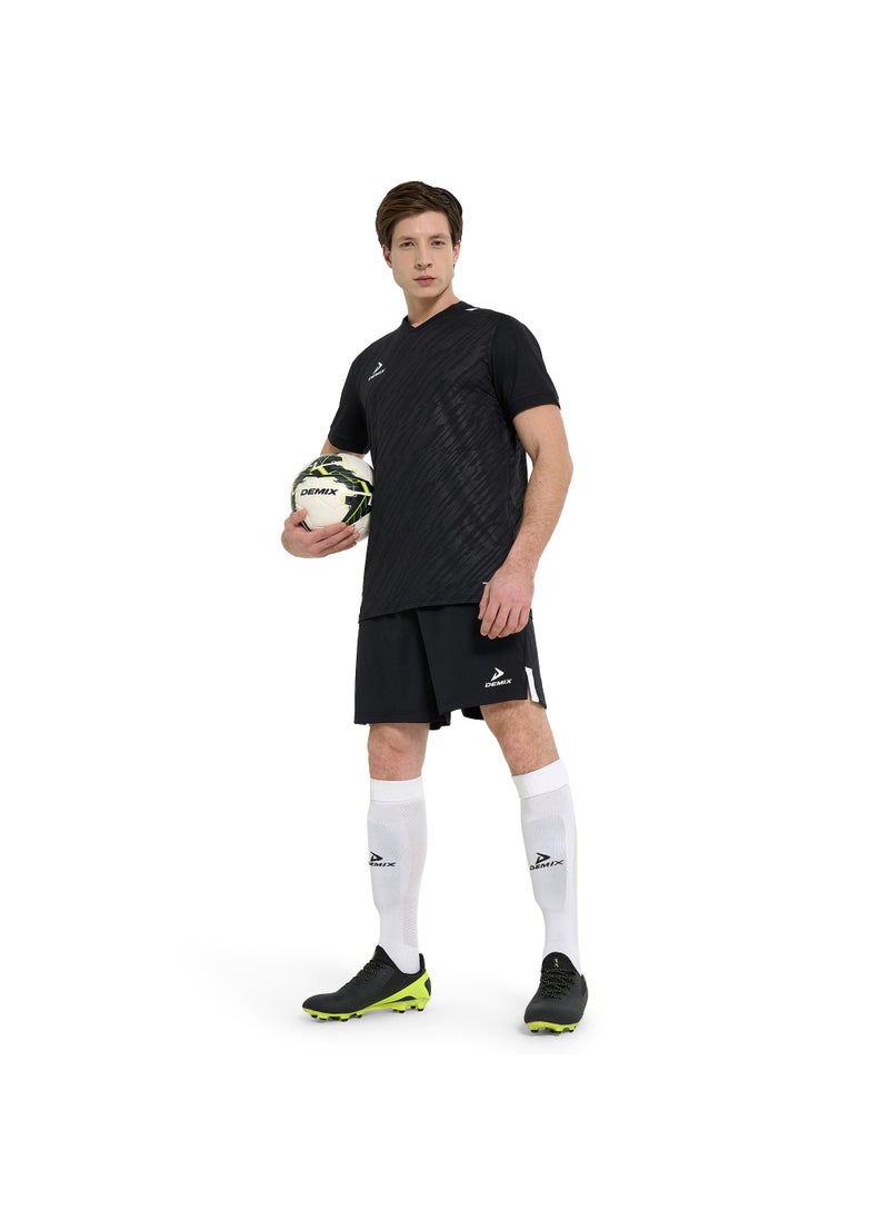 Men's Soccer Shorts Ultimate Sho Black, Demix, MOVI Wick Moisture-Wicking Technology, Adjustable Waistband, Comfortable and Durable for Football Training and Matches