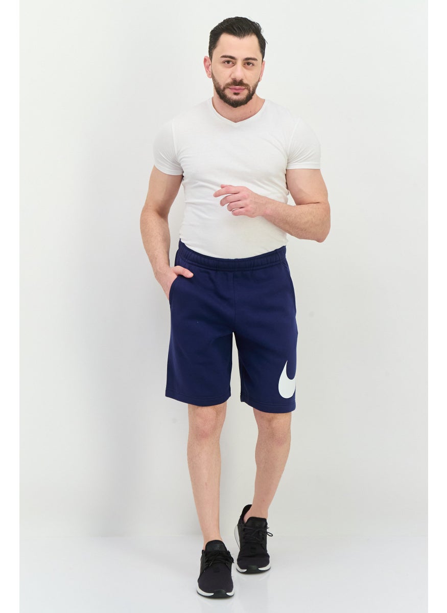 Men Standard Fit Brand Logo Outdoor Short, Navy