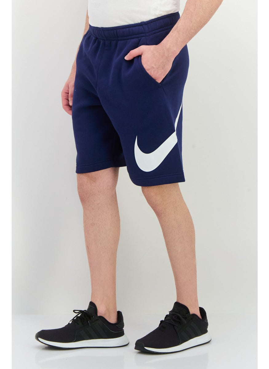 Men Standard Fit Brand Logo Outdoor Short, Navy