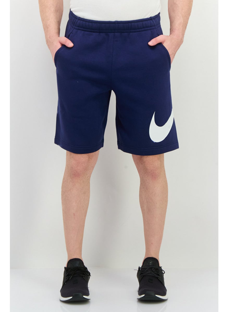 Men Standard Fit Brand Logo Outdoor Short, Navy