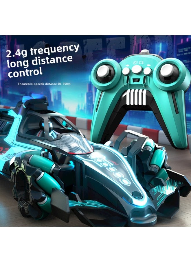 F1 Equation Remote Control Stunt Racing Four-wheel Drive Light Spray Gesture Induction Children's Stunt Drift Toy Car-Color:F1 Formula Racing-purple -Scale:Three Sets Of Rechargeable Batteries