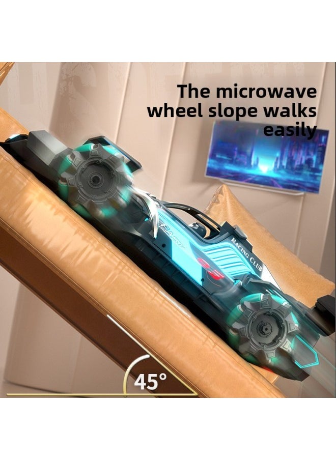 F1 Equation Remote Control Stunt Racing Four-wheel Drive Light Spray Gesture Induction Children's Stunt Drift Toy Car-Color:F1 Formula Racing-purple -Scale:Three Sets Of Rechargeable Batteries