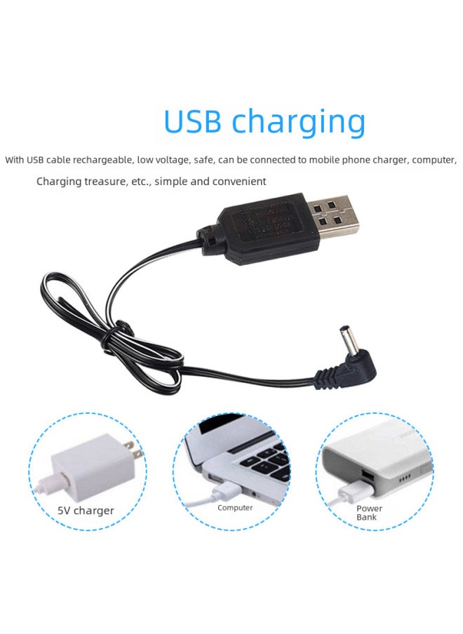 14500 Lithium Battery For Electric Remote Control Toy 3.7vusb Charging Cable Charging Set Remote Control Car Toy Accessories-Color:3.7V SM Head Battery + Charging Cable