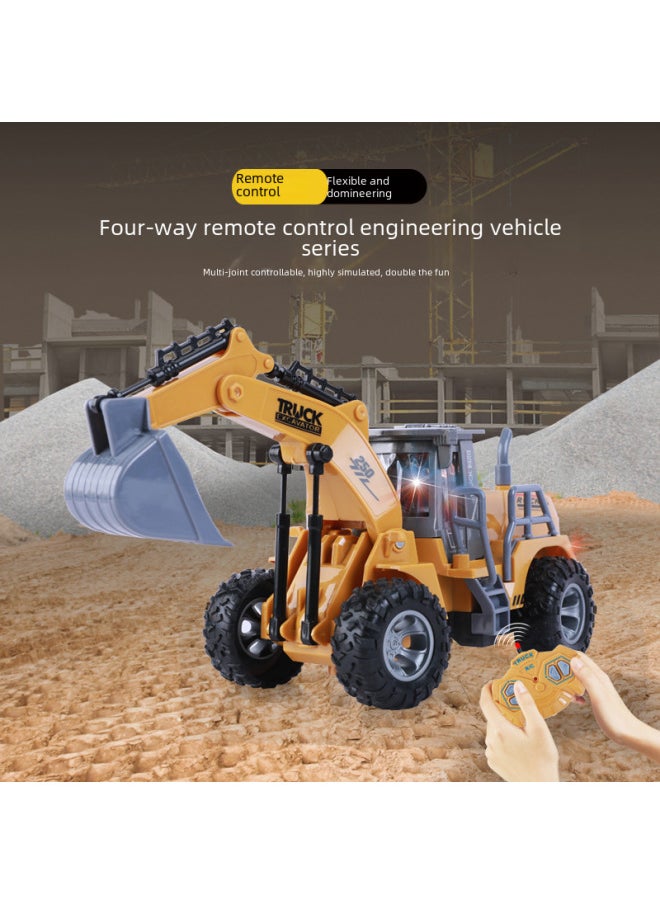 Children's Remote Control Car Toy - High-speed Off-road Vehicle Light Sound Effects For Outdoor Play-Color:Six-way JH75-2D Remote Control Cutting Engineering Vehicle-Proportion:Package 2: (including Electricity) 3 Rechargeable Batteries 1 Charging Stand 2 Remote Control Batteries