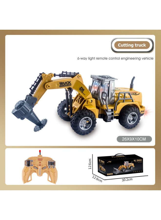 Children's Remote Control Car Toy - High-speed Off-road Vehicle Light Sound Effects For Outdoor Play-Color:Six-way JH75-2D Remote Control Cutting Engineering Vehicle-Proportion:Package 2: (including Electricity) 3 Rechargeable Batteries 1 Charging Stand 2 Remote Control Batteries