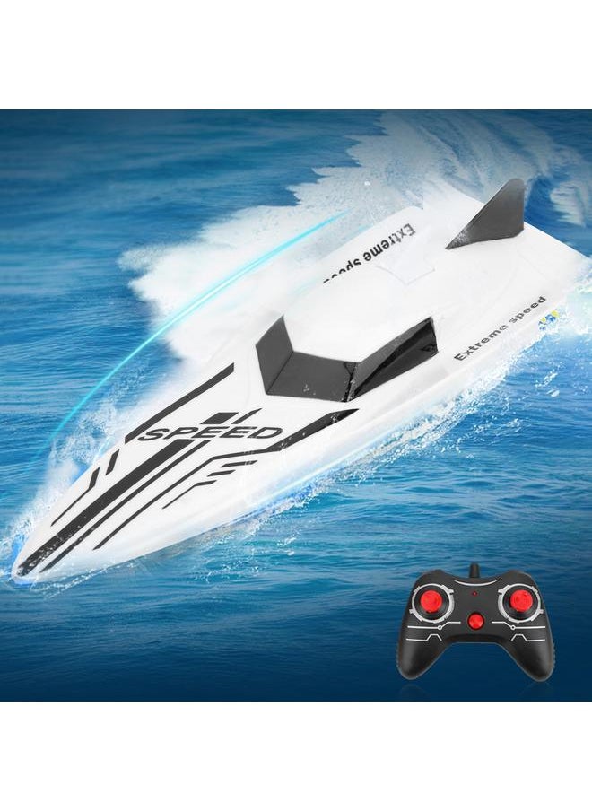 ABS 2.4G Remote Control 4 Channels Mini RC Boat Electric Ship Model Children Water ToyWhite 100A4