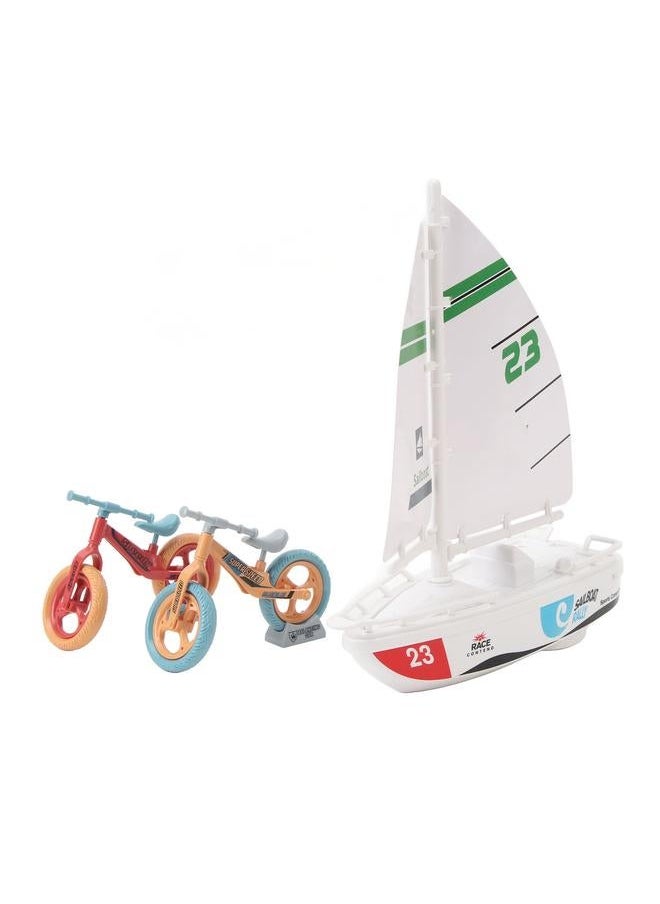 Sailboat Model Simulation Innovative Strong Power High Speed Electric Alloy Bicycle Set for Collection Display Presents