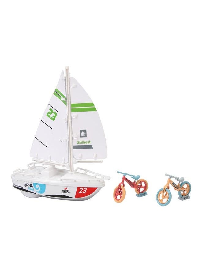 Sailboat Model Simulation Innovative Strong Power High Speed Electric Alloy Bicycle Set for Collection Display Presents
