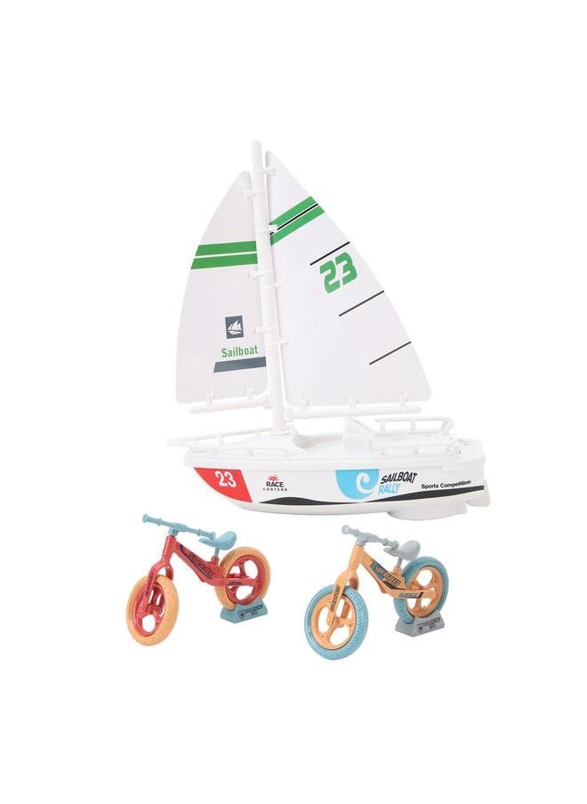 Sailboat Model Simulation Innovative Strong Power High Speed Electric Alloy Bicycle Set for Collection Display Presents