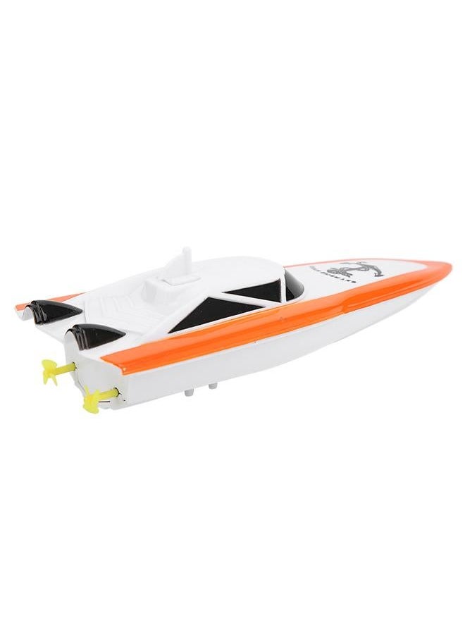 ABS 2.4G Remote Control 4 Channels Mini RC Boat Electric Ship Model Children Water ToyOrange 100B4