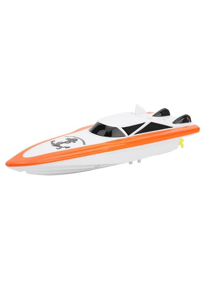 ABS 2.4G Remote Control 4 Channels Mini RC Boat Electric Ship Model Children Water ToyOrange 100B4