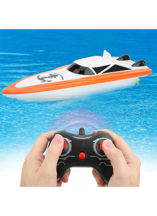 ABS 2.4G Remote Control 4 Channels Mini RC Boat Electric Ship Model Children Water ToyOrange 100B4