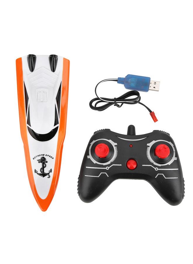 ABS 2.4G Remote Control 4 Channels Mini RC Boat Electric Ship Model Children Water ToyOrange 100B4
