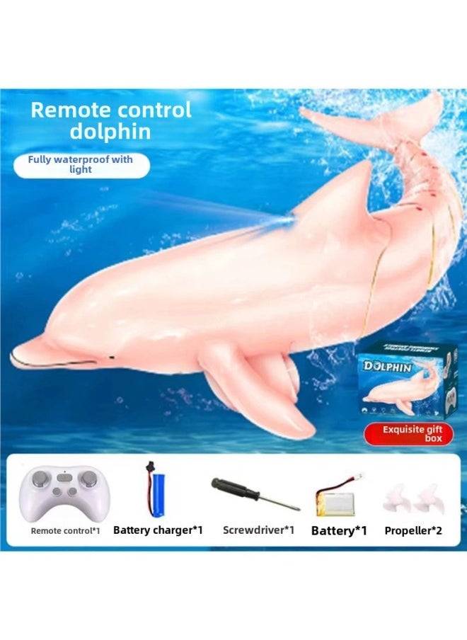 Water Remote Control Mechanical Python Rechargeable Water Remote Control Boat Electric Real Shark Python Model Children's Toys-Color:Remote Control Dolphin-pink Upgraded Fully Waterproof + Exquisite Gift Box-Specifications:A Total Of About 30 Minutes Of Use
