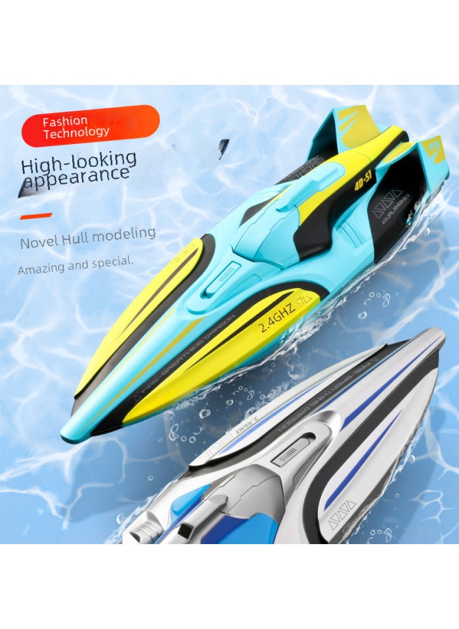S1 Remote Control Boat Wireless Electric Long Endurance High Speed 2.4g Speedboat Water Boat Model Children's Toy Large Size-Color:S1-High Speed Boat-Star Silver-Specifications:Single Power Package-no Backup Battery