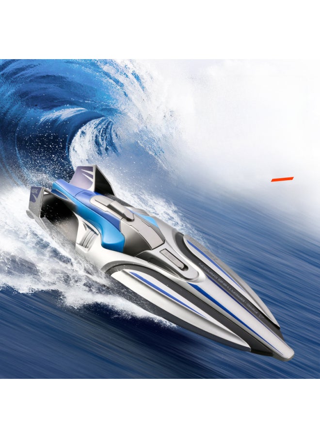 S1 Remote Control Boat Wireless Electric Long Endurance High Speed 2.4g Speedboat Water Boat Model Children's Toy Large Size-Color:S1-High Speed Boat-Star Silver-Specifications:Single Power Package-no Backup Battery