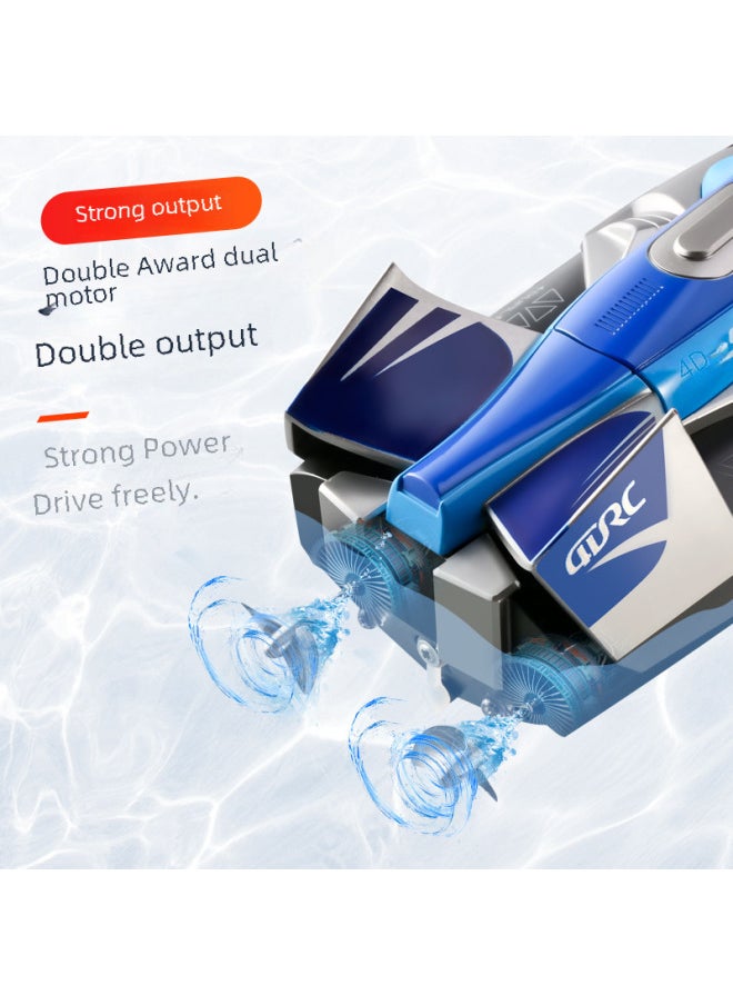 S1 Remote Control Boat Wireless Electric Long Endurance High Speed 2.4g Speedboat Water Boat Model Children's Toy Large Size-Color:S1-High Speed Boat-Star Silver-Specifications:Single Power Package-no Backup Battery