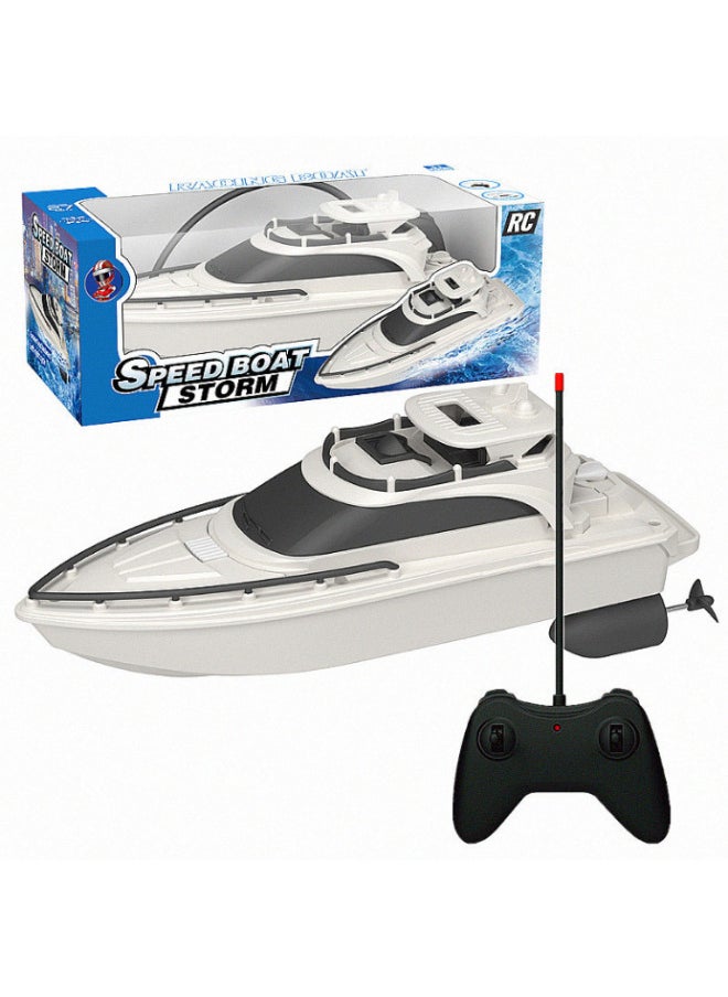 Remote Control Boat Speedboat Summer Water Yacht Model Long Endurance Four-channel Rowing Children's Remote Control Toy-Color:0036-7 Cyan
