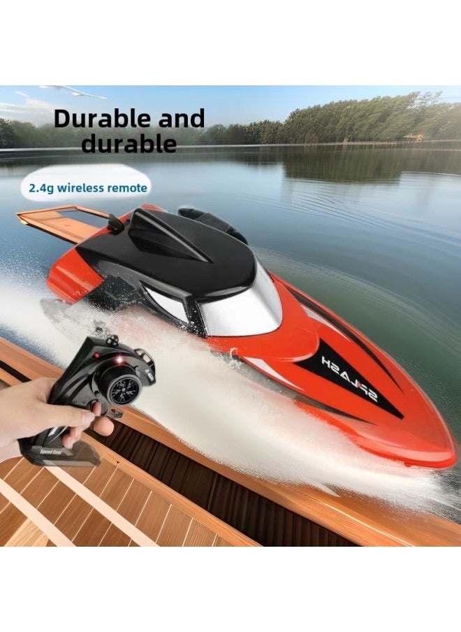 2.4G Mini Remote Control Boat Remote Control High Speed Boat Double Spiral Pulp Long Endurance Electric Boat Toy Outdoor-Color:Large Blue Gift Box Remote Control Speed Boat-Specifications:Single Battery Version