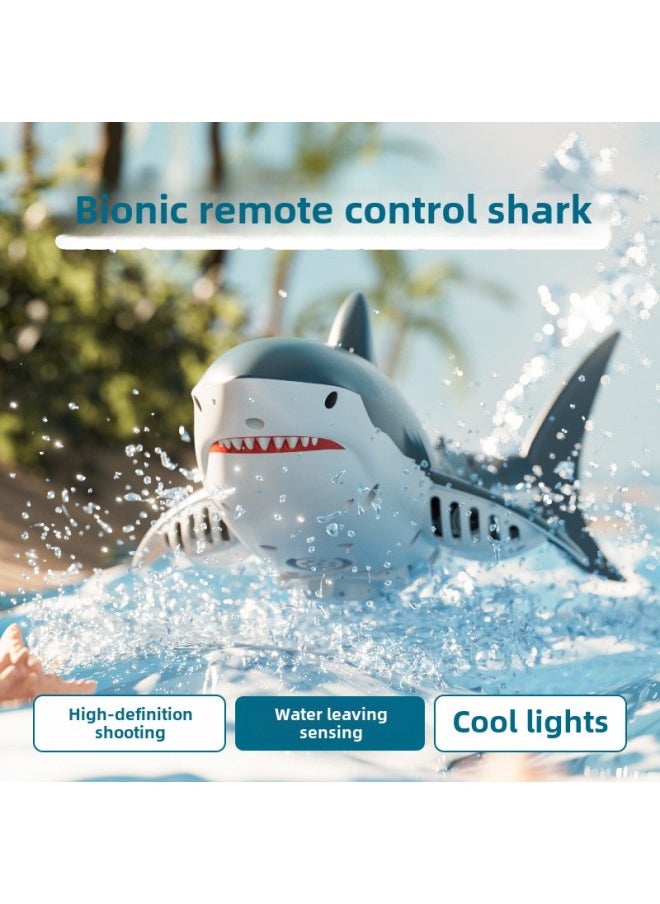 S6 Remote Control Shark Water Spray Camera Rechargeable Bionic Electric Megalodon Simulation Rocking Fish Summer Children-Color:Standard Color Box-S6-no Aerial Water Spray Light-Specifications:Three Electric Package-two Spare Batteries, Battery Five