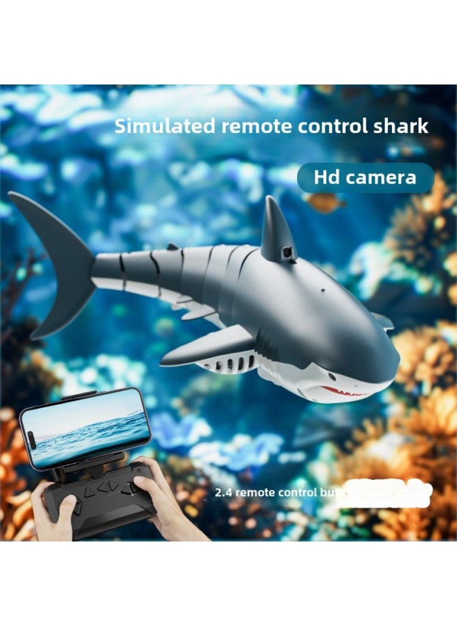 S6 Remote Control Shark Water Spray Camera Rechargeable Bionic Electric Megalodon Simulation Rocking Fish Summer Children-Color:Standard Color Box-S6-no Aerial Water Spray Light-Specifications:Three Electric Package-two Spare Batteries, Battery Five