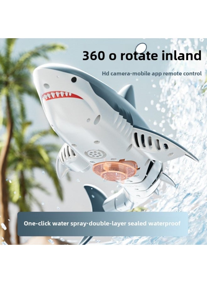 S6 Remote Control Shark Water Spray Camera Rechargeable Bionic Electric Megalodon Simulation Rocking Fish Summer Children-Color:Standard Color Box-S6-no Aerial Water Spray Light-Specifications:Three Electric Package-two Spare Batteries, Battery Five