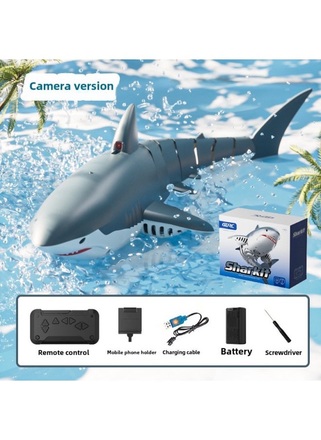 S6 Remote Control Shark Water Spray Camera Rechargeable Bionic Electric Megalodon Simulation Rocking Fish Summer Children-Color:Standard Color Box-S6-Aerial Water Spray Light-Specifications:Single Power Package-No Backup Battery No. 5 Battery