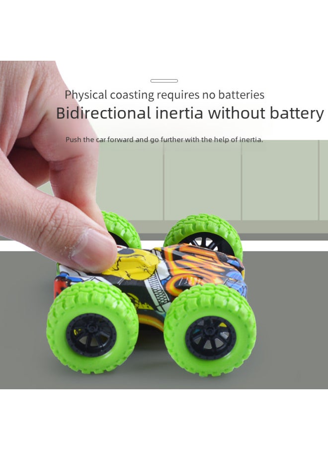 Children's Four-wheel Drive Inertia Double-sided Graffiti Off-road Vehicle Simulation Off-road Boy Gift Stunt Model Anti-Fall Toy-Color:Bag/double-sided Car Ordinary Color 4
