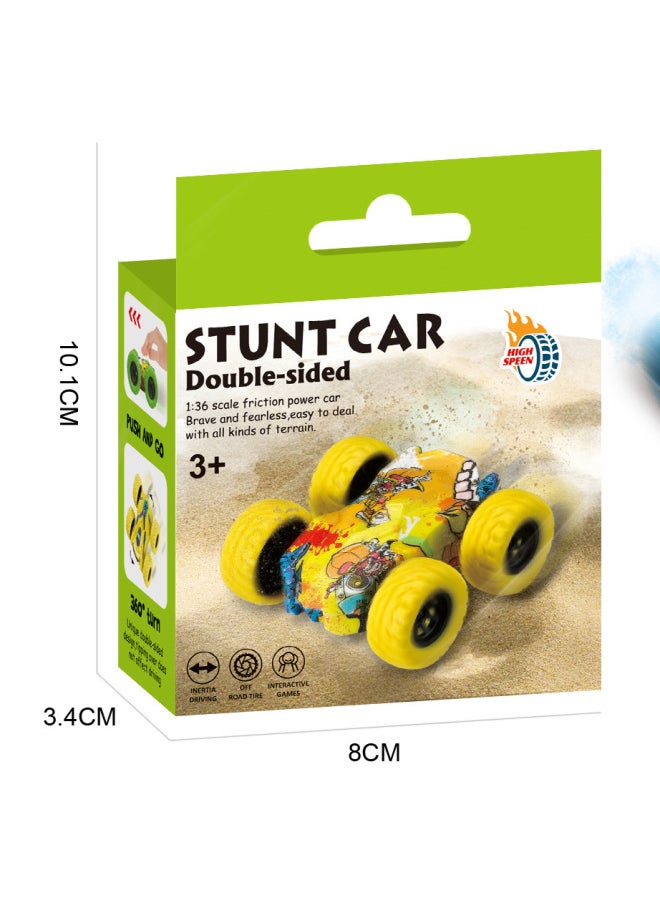 Children's Four-wheel Drive Inertia Double-sided Graffiti Off-road Vehicle Simulation Off-road Boy Gift Stunt Model Anti-Fall Toy-Color:Bag/double-sided Car Ordinary Color 4