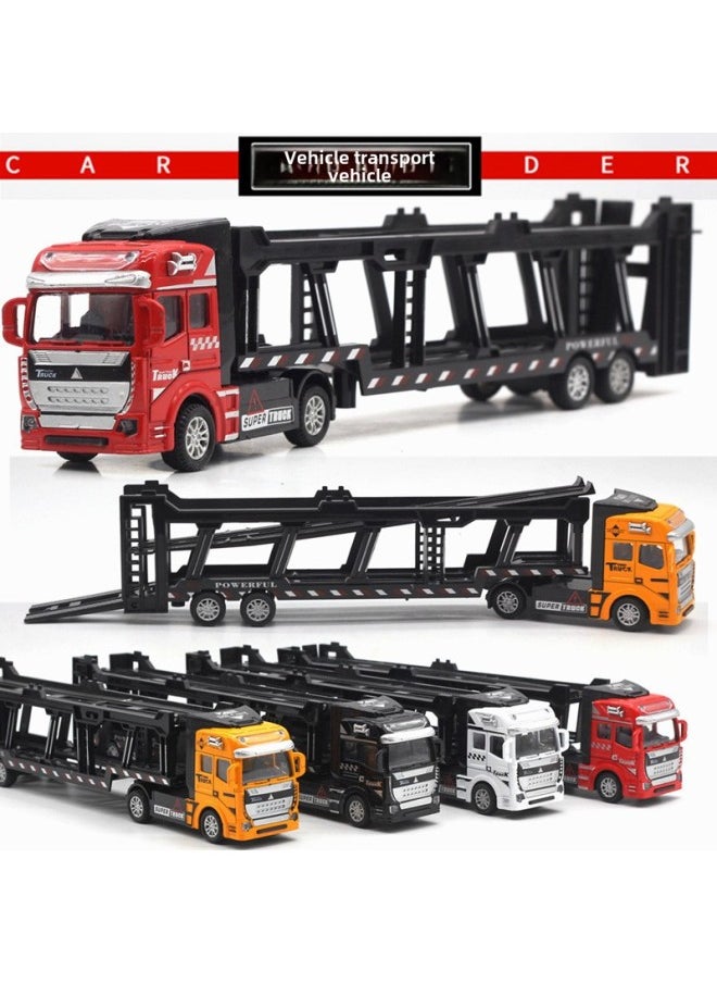 Alloy Big Truck Boy Toy Car Children Simulation Truck Container Trailer Model Transporter Set-Color:Black Hitchlift