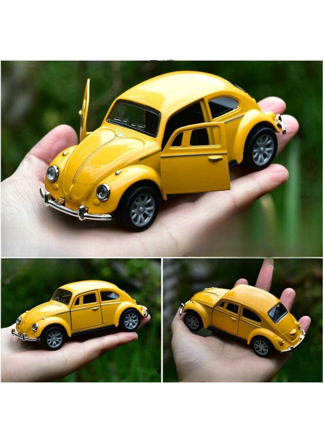 Yellow Retro Beetle Children's Alloy Toy Car Boy Car Model Simulation Ornament Car Wholesale-Color: Vintage Beetle/yellow