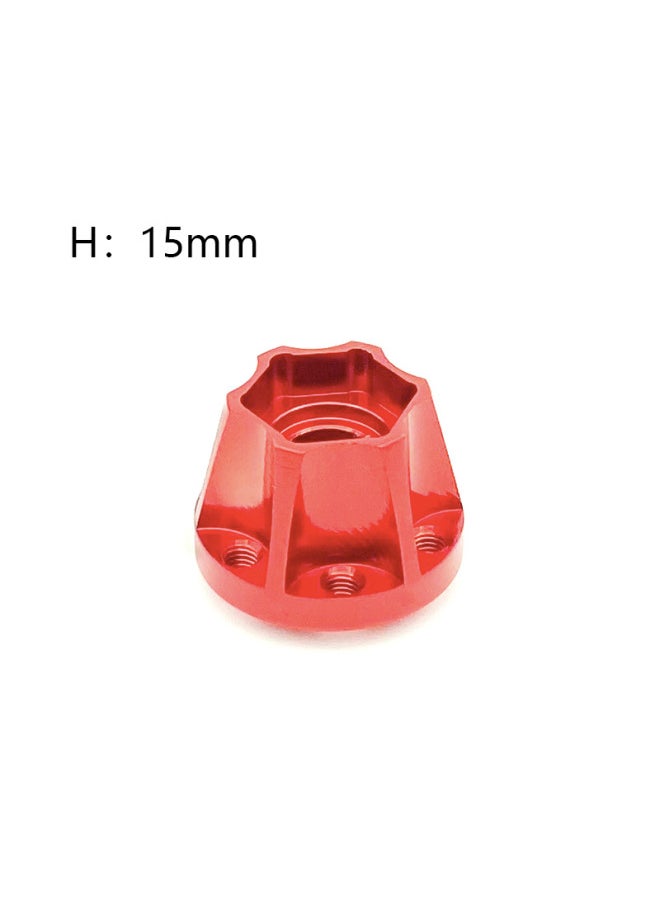 Model Climbing Car 1.9 2.2 Inch Wheel Aluminum Alloy Adapter SCX10 VP Wheel Extension Adapter-Color:15mm Red One