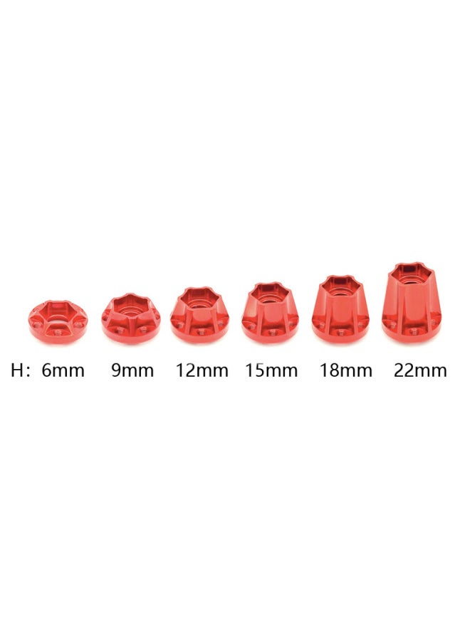Model Climbing Car 1.9 2.2 Inch Wheel Aluminum Alloy Adapter SCX10 VP Wheel Extension Adapter-Color:15mm Red One