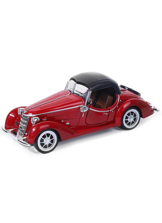 1:32 Alloy Open Canopy Closed Canopy Classic Car Model Children's Toy Car Ornaments Back Force Car Model Can Open The Door For Children-Color:Dark Green