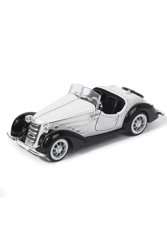 1:32 Alloy Open Canopy Closed Canopy Classic Car Model Children's Toy Car Ornaments Back Force Car Model Can Open The Door For Children-Color:Dark Green