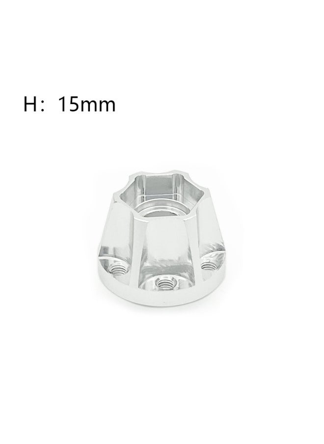 Model Climbing Car 1.9 2.2 Inch Wheel Aluminum Alloy Adapter SCX10 VP Wheel Extension Adapter-Color:15mm Silver One