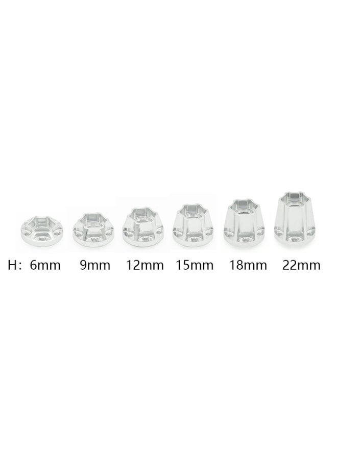 Model Climbing Car 1.9 2.2 Inch Wheel Aluminum Alloy Adapter SCX10 VP Wheel Extension Adapter-Color:15mm Silver One
