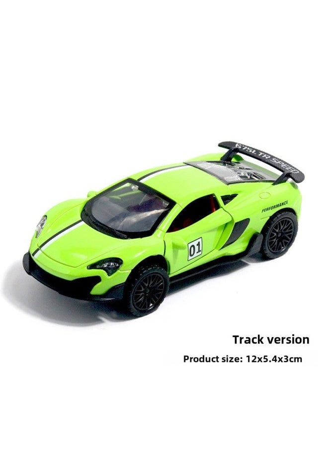 1:36 Alloy Sports Car Off-road Vehicle Model Children Boy Toy Car Back Force Door Car Ornaments Blind Box Wholesale-Color:Maikai Sy Green Track Edition
