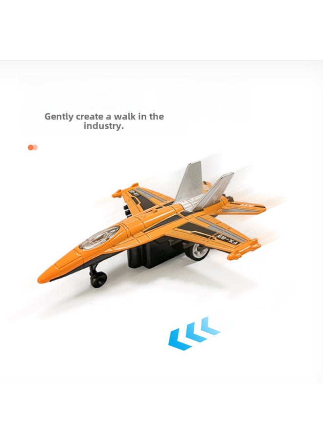 Children's Simulation Alloy Airplane Toy Gliding Model Desktop Decoration Gift For Boys With Base Single Piece 7-8cm Inertia Control-Color:Single Film Bag (single Price/4 Rounds)