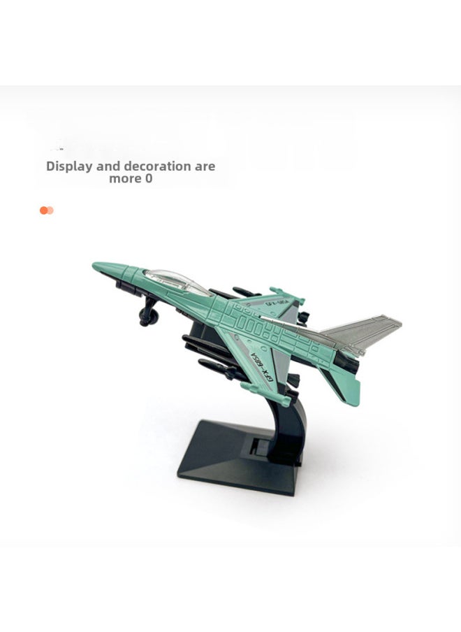 Children's Simulation Alloy Airplane Toy Gliding Model Desktop Decoration Gift For Boys With Base Single Piece 7-8cm Inertia Control-Color:Single Film Bag (single Price/4 Rounds)