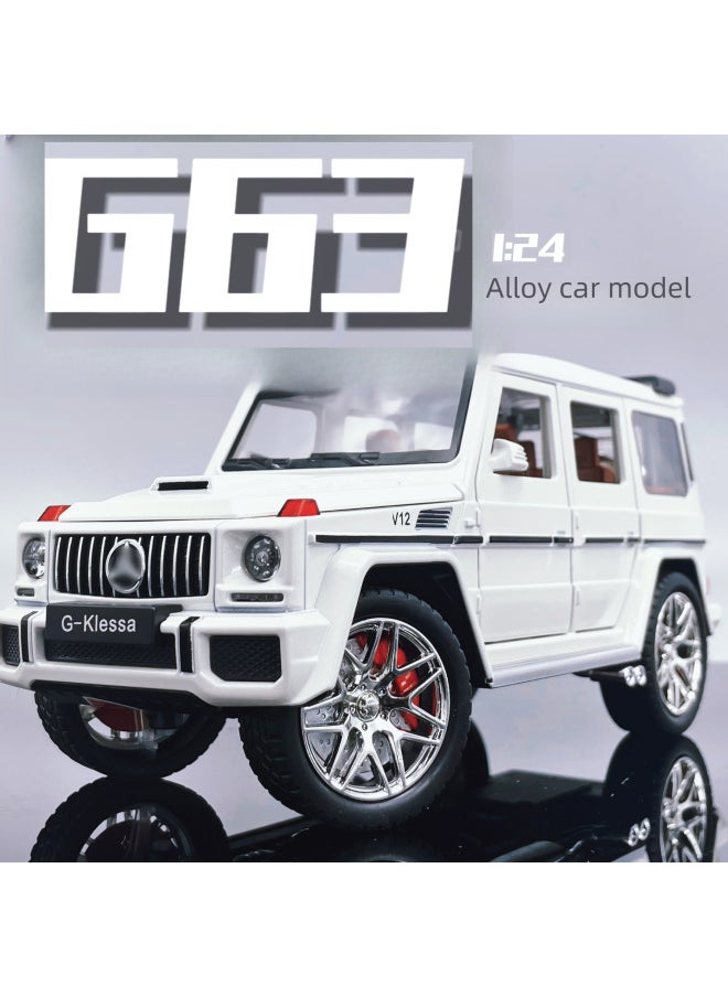 Large G63 Alloy Car Model 1:24 Off-road Vehicle Children Boy Toy Car Simulation Car Model Ornaments Wholesale-Color:Genuine Red Flag H9 Black 24352