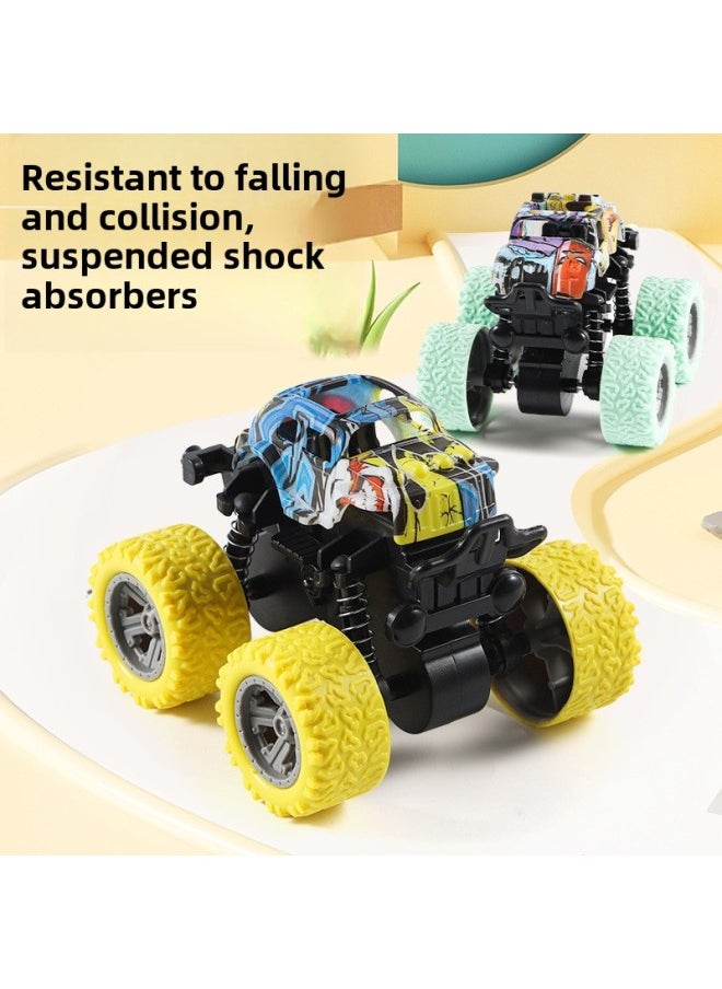 Children's Inertial Car Stunt Rotating Boys And Girls Birthday Toys Drop-resistant Shockproof Parent-child Interaction-Color:Black Police Car (Naked)