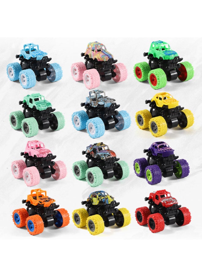 Children's Inertial Car Stunt Rotating Boys And Girls Birthday Toys Drop-resistant Shockproof Parent-child Interaction-Color:Green Motorcycle (color Box)