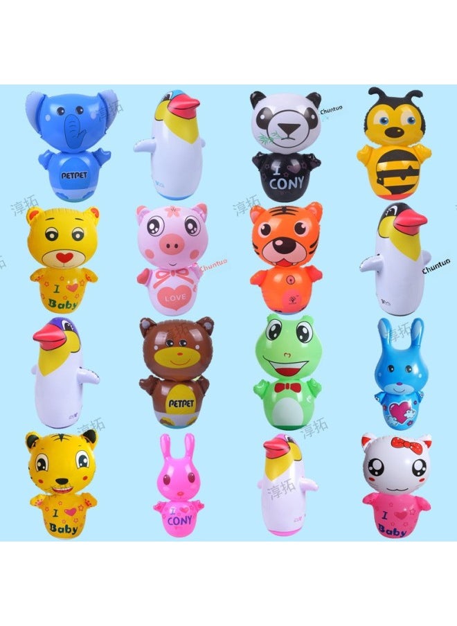 Inflatable Cartoon Animal Tumbler Toy Night Market Stall Hot Sale 35cm Sandbag Rabbit Tiger Tumbler-Color:S Joe Word