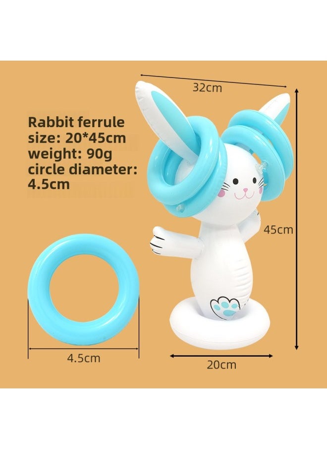 Inflatable Ring Toy Easter Bunny Ring Cute Interactive Kids Game Thanksgiving Bunny Ring Throw-Color:Easter Bunny Ferrule (including 4 Rings)