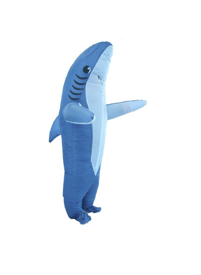 Outdoor Group Building Activities Entertainment Cartoon Props Air Model Three-dimensional Realistic Cute Shark Inflatable Clothing-Color:Yellow Shark 150-190cm