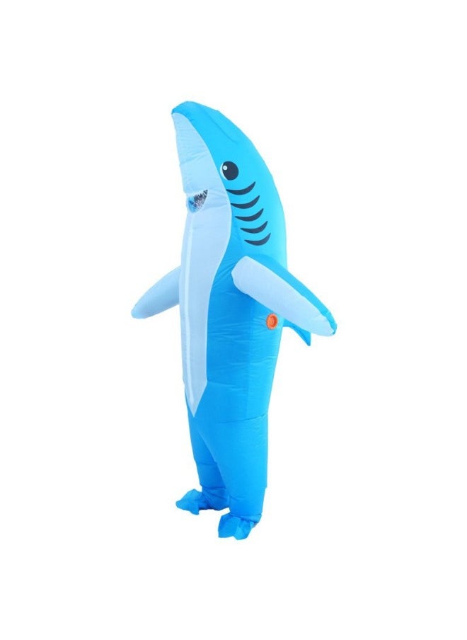 Outdoor Group Building Activities Entertainment Cartoon Props Air Model Three-dimensional Realistic Cute Shark Inflatable Clothing-Color:Yellow Shark 150-190cm
